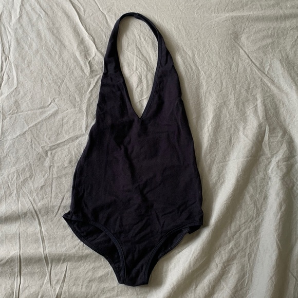 American Apparel Tops - Iconic American Apparel Deep V Bodysuit - halter neck
